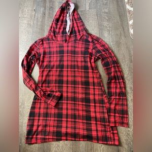 Black & Red long sleeve with hood